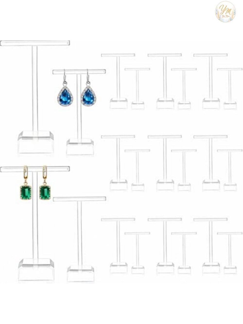Acrylic T-Bar Earring Display Stand Jewelry Organizer Holder